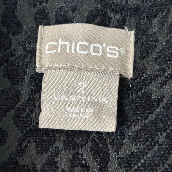 Chico’s L black dress coat lined single closure pockets (Chico’s size 2) - Picture 8 of 10